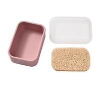 Jabonera de silicona con almohadilla para fregadero de ducha, encimera, caja de almacenamiento portátil, uso en el baño, almacenamiento a prueba de fugas, para artículos de tocador líquidos y gel de