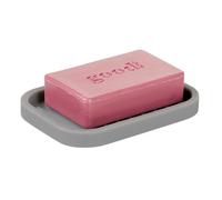 Jabonera de silicona iDesign, contenedor para jab n y esponja de cocina, colecci n Lineo - Rectangular, 12,7 x 8,9 x 12,7 cm, gris