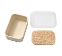 Jabonera de silicona reutilizable con almohadilla para fregadero de ducha, encimera, caja de almacenamiento portátil, soporte de jabón de viaje de silicona