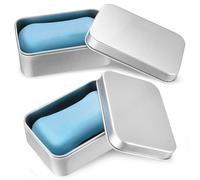 Jabonera de Viaje, 2 Piezas Jabonera de Aluminio, Caja de Jabón de Viaje, Jaboneras para Pastillas de Jabon Champú Sólido con Rejilla de Goteo, Contenedor Caja Metalica para Casa Ducha Baño Viaje