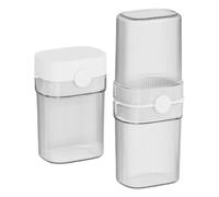 Jabonera de viaje con tapa - Cajas de almacenamiento para cepillo de dientes, contenedores de almacenamiento para pasta de dientes y jabonera para baños, viajes, escuelas, negocios, camping