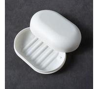 Jabonera de viaje con tapa, jabonera de viaje sellada, recipiente de jabón de viaje a prueba de fugas con tapa, utensilios de viaje para vacaciones, al aire libre, camping (blanco)