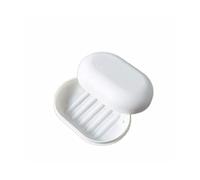 Jabonera de Viaje Simple Caja de jabón for encimera con Tapa Soporte for jabón Barra de plástico Soporte for jabón Estuche for jabón portátil con Sellado Fuerte Fácil de Lavar(White)