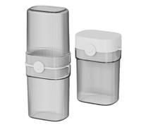 Jabonera de viaje - Soporte para cepillo de dientes con tapa, funda para cepillo de dientes y jabonera para viajes, negocios, hogar, camping, suministros escolares