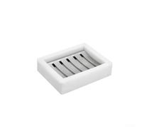 Jabonera Doble Capa Mármol para acero Inoxidable Jabonera Doble | Base mármol blanco natural, filtro acero inoxidable 304, diseño doble capa, secado rápido, elegante