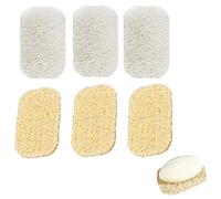 Jabonera Ecológica, Jabonera de Lufa, Soporte para Jabón, Jabonera Antideslizante, 6 Piezas Jabón Reciclable para Baño, Cocina, Drene el Agua, Extiende la Vida del Jabón, Accesorios de Baño