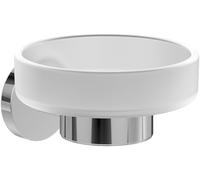 Jabonera Elements Tender de Villeroy & Boch, jabonera para Montaje en Pared, Soporte para jabón de Vidrio Satinado y Zinc, Redondo, Chrom