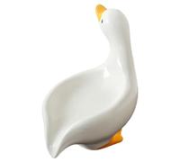 Jabonera en forma de pato - bandeja de drenaje de plástico, boquilla para ahorrar agua, base antideslizante | Soporte de almacenamiento de encimera de baño, para barra de jabón, alfiler