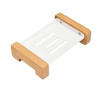 Jabonera Jabonera con colador, Bandeja Decorativa de Aluminio y Madera autodrenaje Decoración Esencial para Apartamentos