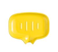 Jabonera, jabonera de cerámica, jabonera con salida de agua en forma de U, jabonera de porcelana, bandeja de jabón de color liso, for baño y cocina, blanco, 11 x 14 cm(Unique Colour)