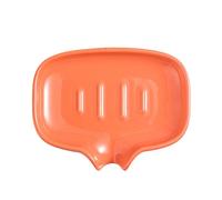 Jabonera, jabonera de cerámica, jabonera con salida de agua en forma de U, jabonera de porcelana, bandeja de jabón de color liso, for baño y cocina, blanco, 11 x 14 cm(Oranje)