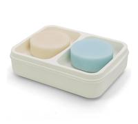 Jabonera Jabonera Doble con Compartimento for champú sólido y Bandeja de Drenaje Decoración y Accesorios de Cocina(White)