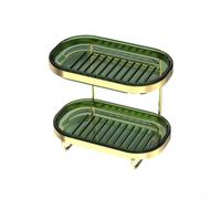 Jabonera, Jabonera, Double Soap Dish Shelf, Soap Rack, 2-Tier Soap Dishes, Shower Soap Holder for Bathroom, Hotel, Shower, Kitchen,(Double Green)