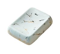 Jabonera, Jabonera * Jabonera de estilo europeo, Jabonera de cerámica con diseño de mármol for jabón en barra, Jabonera de porcelana, Bandeja ovalada for baño, Blanco, 11,5 x 8,5 x 3,5 cm(Wit)