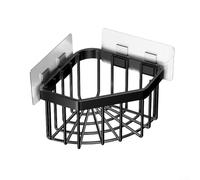 Jabonera, Jabonera, Organized Storage Solution for Kitchen Sink, Stainless Steel Holder, Efficient Drainage(Black)