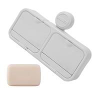 Jabonera - Jabonera para ducha sin agujeros con tapa, organizador de esponja para baño, cocina, lavandería, bañera, cepillo de dientes y maquinilla de afeitar