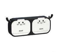 Jabonera, Jabonera, Practical Soap Dish with Hooks, Keep Soap Dry and Tidy,(Double Black)