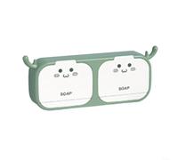 Jabonera, Jabonera, Practical Soap Dish with Hooks, Keep Soap Dry and Tidy,(Double Green)