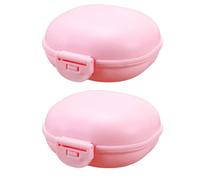 Jabonera, Jabonera, Soap Container, 2PCS Portable Soap Dish with Lid, Travel Bar Soap Holder, Soap Case for Camping Gym Travel(Pink)