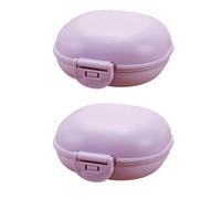 Jabonera, Jabonera, Soap Container, 2PCS Portable Soap Dish with Lid, Travel Bar Soap Holder, Soap Case for Camping Gym Travel(Purple)