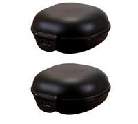 Jabonera, Jabonera, Soap Container, 2PCS Portable Soap Dish with Lid, Travel Bar Soap Holder, Soap Case for Camping Gym Travel(Black)