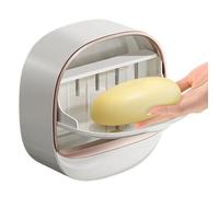 Jabonera montada en la Pared - Rejilla Adhesiva de PP de 12,3 x 5 x 12,1 cm, Organizador de Bandeja de Drenaje Fregadero de Cocina, baño, lavandería, Ducha, hogar, Soporte Compacto, al