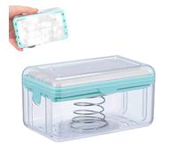 Jabonera Multifuncional, Jabonera Espumosa para Manos Libres con Tapa Caja de Jabón de Viaje Caja de Jabón Baño Lavandería (Azul)