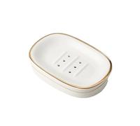 Jabonera Nordic Style Ceramic Plate Drain Indoor Sink Bathroom Kitchen Double-Layer Simple Tray Decoración Esencial para Apartamentos