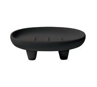 Jabonera orgánica Spirella de gres y Madera de Acacia o Negro Mate, 18,2 x 8,5 cm, para un baño Elegante y ecológico con un diseño Moderno y práctico, 13 x 9,8 cm