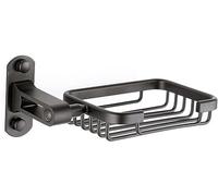 Jabonera para Colgar en la Pared Negro Mate montado en la Pared del Tenedor de Aluminio jabón Cuarto baño Espacio con el Drenaje