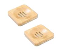 Jabonera para Ducha 2 jaboneras de bambú de Madera Natural. Soporte para jabón en Barra(B)