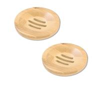 Jabonera para Ducha 2 jaboneras de bambú de Madera Natural. Soporte para jabón en Barra(C)