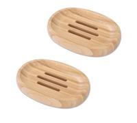 Jabonera para Ducha 2 jaboneras de bambú de Madera Natural. Soporte para jabón en Barra(G)
