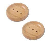 Jabonera para Ducha 2 jaboneras de bambú de Madera Natural. Soporte para jabón en Barra(H)