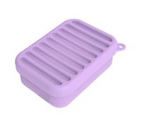 Jabonera portátil de silicona compacta a prueba de polvo con tapa y capa de drenaje para dormitorios, baño, fregadero, encimera, contenedor de jabón portátil con drenaje