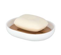 WENKO Jabonera Posa blanco - Jabonera, plástico, 12 x 2.5 x 9 cm, Blanco