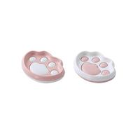 Jabonera simple montada en la pared Caja de jabón de plástico con soporte for jabón de drenaje con bandeja de agua Soporte for jabonera Estuche for jabón lindo Premium Fácil de lavar(2 Pcs-pink+white)