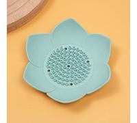 Jabonera, soporte de silicona autodrenante, antiadherente, fácil de limpiar, para lavabo de baño, ducha, bañera, rojo, rosa, gris, blanco, azul marino (verde claro)