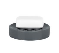 Jabonera spirella "tube" de gres en color gris ø11 x 2,6 cm