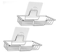 Jaboneras,2PCS Jabonera de Acero Inoxidable,Jabonera de Ducha Sin Taladrar,Autoadhesivo Accesorios de Baño Montados en la Pared,Soporte de Esponja de Cocina de Soporte de Pared
