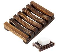 Jaboneras Caja Madera Natural Ducha Hecho a Mano de Bambú Bandeja de jabón para Ducha para Jabón,Esponjas y Más,Simple y Retro,Apto para Cocina,Baño,Jabonera Hecha a Mano