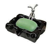 Jaboneras de Cerámica para Baño - Conejo de Cerámica Gran Capacidad | Bandeja Decorativa para jabón de Manos | para Lavabo de baño de Esponja, encimera de Ducha de Cocina