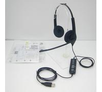 Jabra Biz 1500 - Auriculares estéreo con Cable USB-A, micrófono con cancelación de Ruido y Unidad de Control - Protección contra Sonidos excesivamente Altos y dañinos para softphones y deskphones