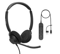 Jabra Engage 50 II Link - USB-A/USB-C - auriculares duales con cable certificados para Microsoft Teams