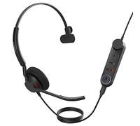 Jabra Engage 50 II Auriculares Monoaurales, Link Call Control, 3 micrófonos con cancelación de ruido, ultraligeros, cable USB-C, Certificado por MS Teams, funciona con todas las plataformas, Negro