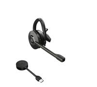 Jabra Engage 55 Auricular Inalámbrico Convertible con EarHook, Diadema y Banda para el Cuello, Adaptador Link 400 USB-C DECT, Micrófono con Cancelación de Ruido - Certificado para MS Teams - Negro