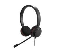 Jabra Evolve 20 Auriculares Estéreo con Cable USB, Negro | Certificados por Microsoft, para VoIP Softphone, Cancelación Pasiva de Ruido, con Unidad de Control para Llamadas