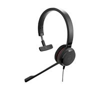 Jabra Evolve 30 MS - Auricular Monoaural Certificado por Microsoft para VoIP Softphone - Cancelación Pasiva de Ruido - Cable USB con Unidad de Control - Negro