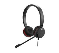 Jabra Evolve 30 MS - Auriculares Estéreo Certificados por Microsoft para VoIP Softphone - Cancelación Pasiva de Ruido - Cable USB con Unidad de Control - Negro