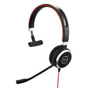 Jabra Evolve 40 MS - Auricular Monoaural Certificado por Microsoft para VoIP Softphone - Cancelación Pasiva de Ruido - Cable USB-A con Unidad de Control - Negro